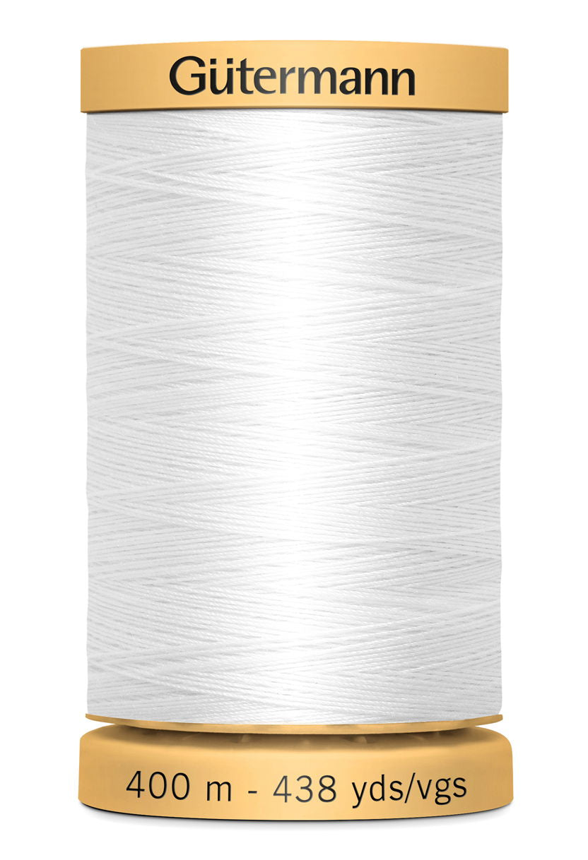 714330-5709 - GUTERMANN NATURAL COTTON THREAD 400m 5709 WHITE