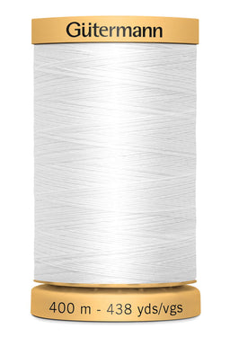 714330-5709 - GUTERMANN NATURAL COTTON THREAD 400m 5709 WHITE