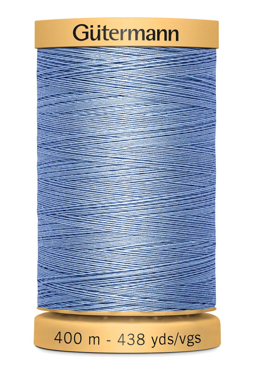 714330-5826 - GUTERMANN NATURAL COTTON THREAD 400m 5826 LIGHT BLUE