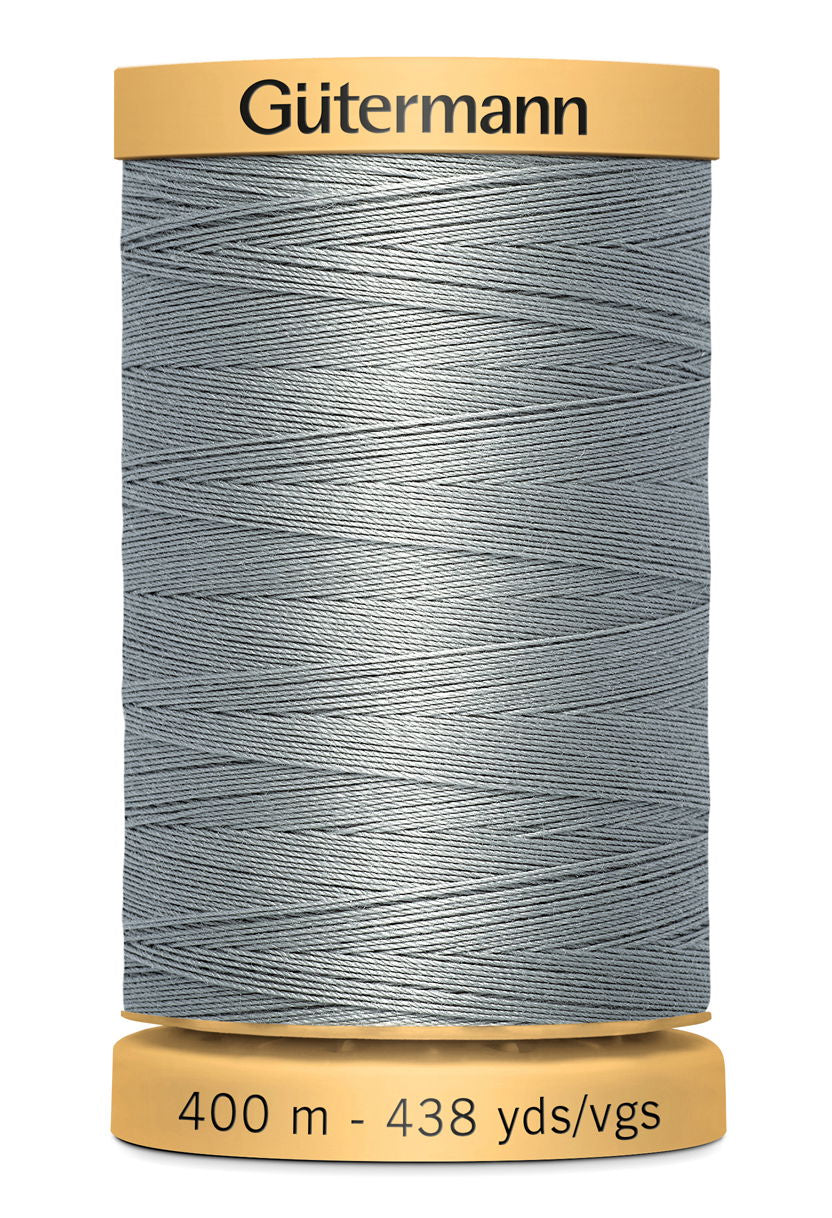 714330-6206 - GUTERMANN NATURAL COTTON THREAD 400m 6206 MID GREY