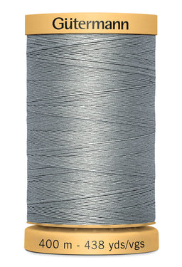 714330-6206 - GUTERMANN NATURAL COTTON THREAD 400m 6206 MID GREY