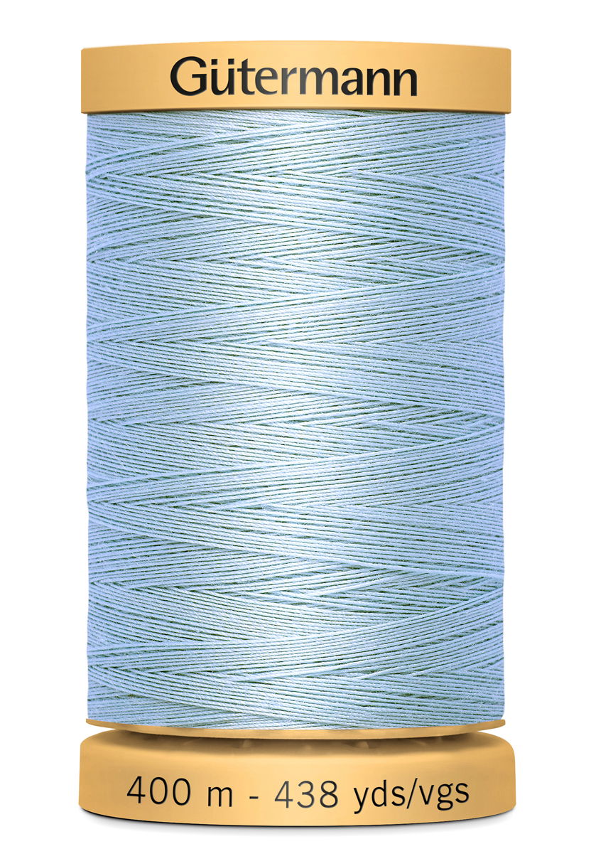 714330-6617 - GUTERMANN NATURAL COTTON THREAD 400m 6617 MILD BLUEY GREY