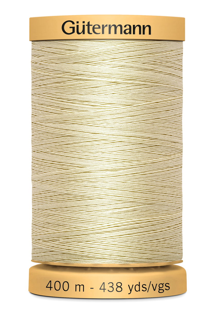714330-828 - GUTERMANN NATURAL COTTON THREAD 400m 0828  CREAM