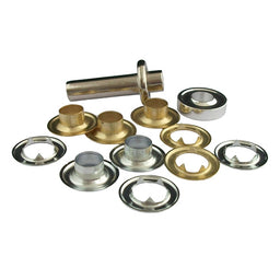 71491 - YELLOW BRASS EYELETS 11mm X 12 + TOOL