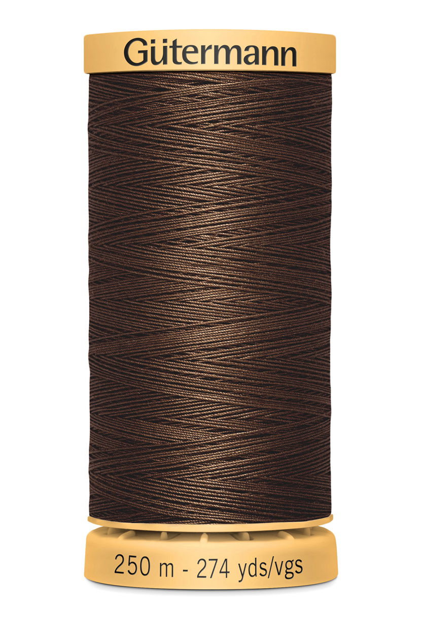 715271-1523 - GUTERMANN NATURAL COTTON THREAD 250m 1523 DARK BROWN