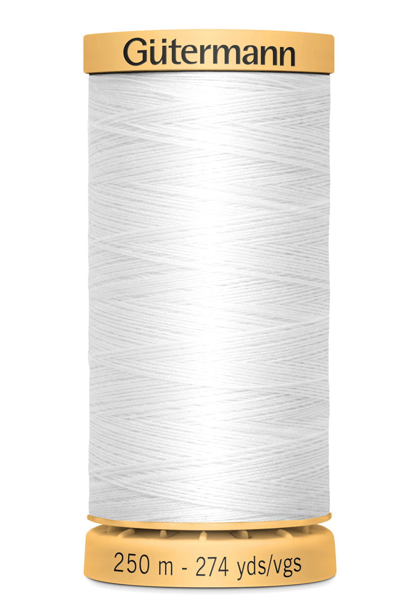 715271-5709 - GUTERMANN NATURAL COTTON THREAD 250m 5709 WHITE