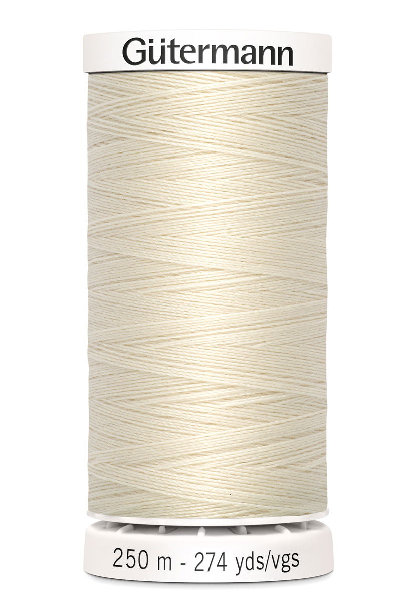 717878-802 - GUTERMANN SEW ALL THREAD 250m 802 PALE CREAM