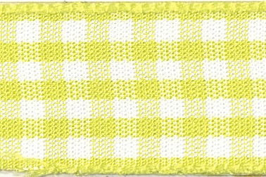 7391-25-5 - BERISFORD POLY GINGHAM 25mm 5 LEMON