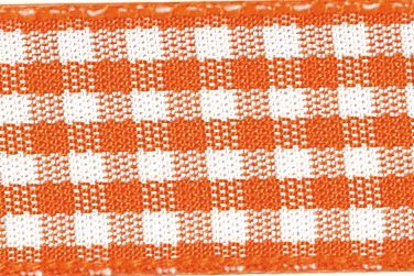 7391-40-42 - **BERISFORD POLY GINGHAM 40mm 42 ORANGE DELIGHT