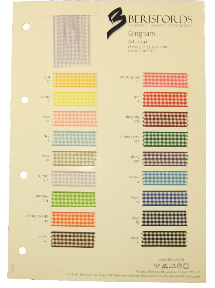 7391S - GINGHAM POLY CHECK SHADE CARD
