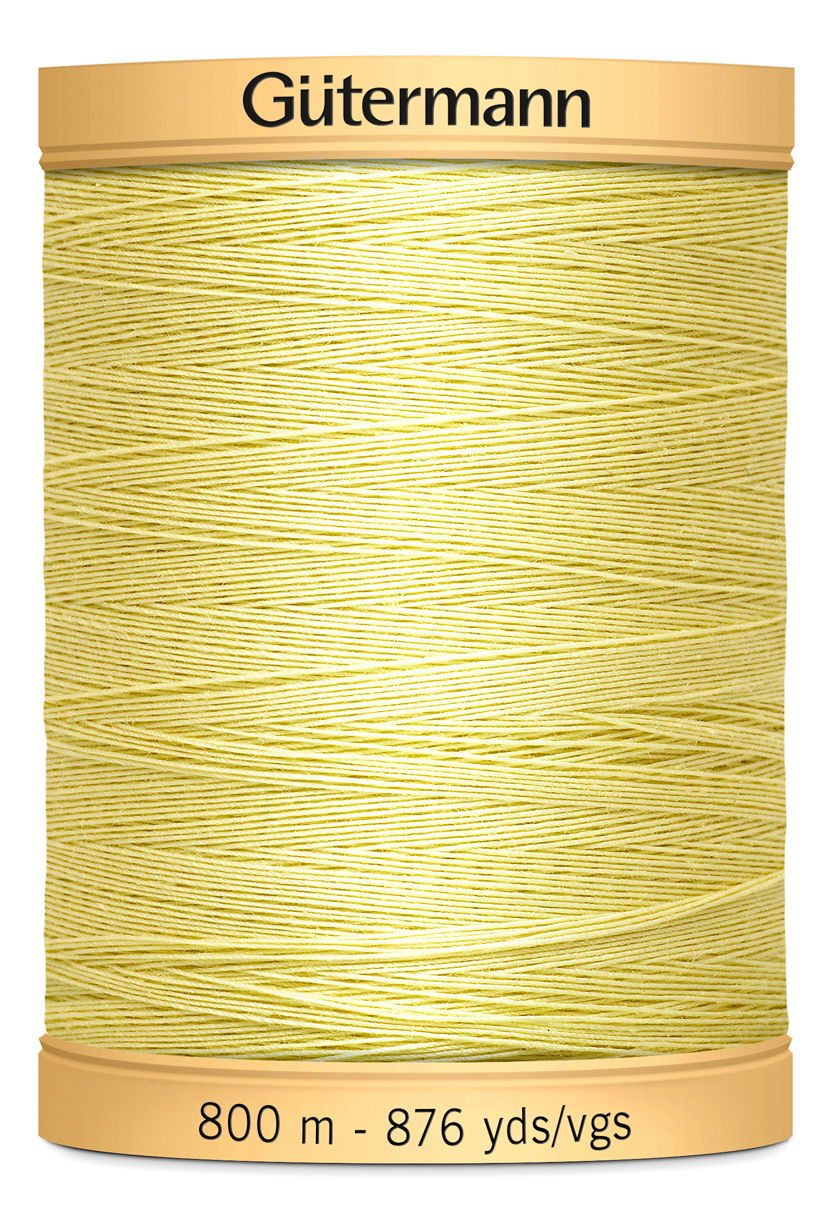 743933-349 - GUTERMANN NATURAL COTTON THREAD 800m 349 PALE YELLOW