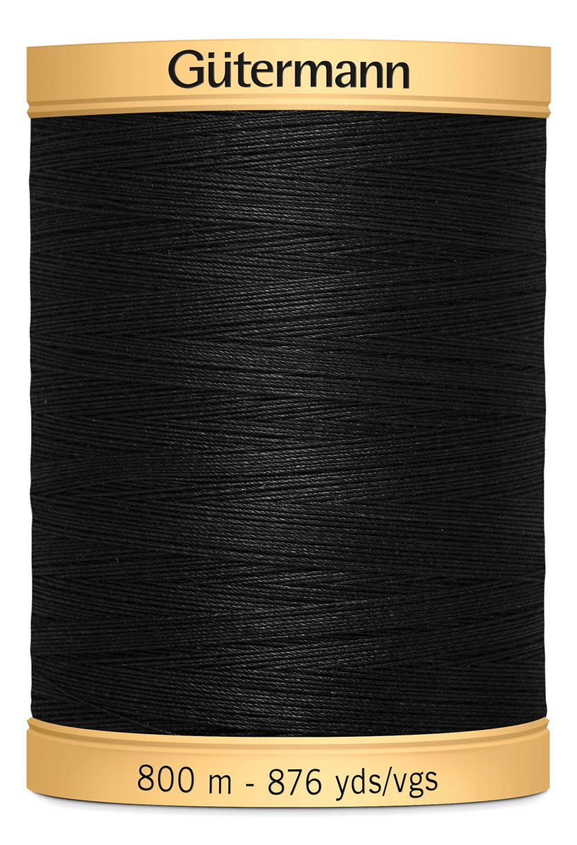 743933-5201 - GUTERMANN NATURAL  COTTON THREAD 800m 5201 BLACK