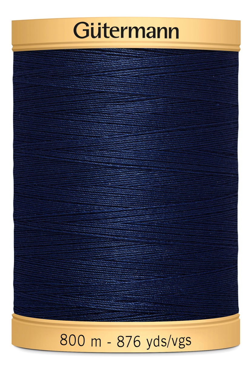 743933-5322 - GUTERMANN NATURAL COTTON THREAD 800m 5322 INK BLUE