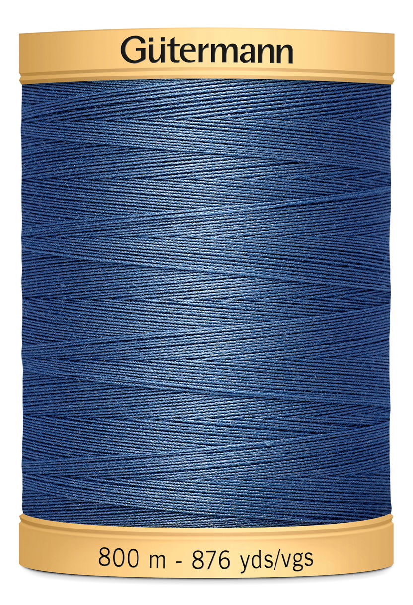 743933-5624 - GUTERMANN NATURAL COTTON THREAD 800m 5624 MID BLUE
