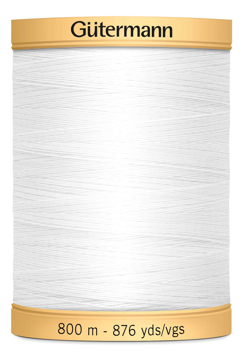 743933-5709 - GUTERMANN NATURAL COTTON THREAD 800m 5709 WHITE