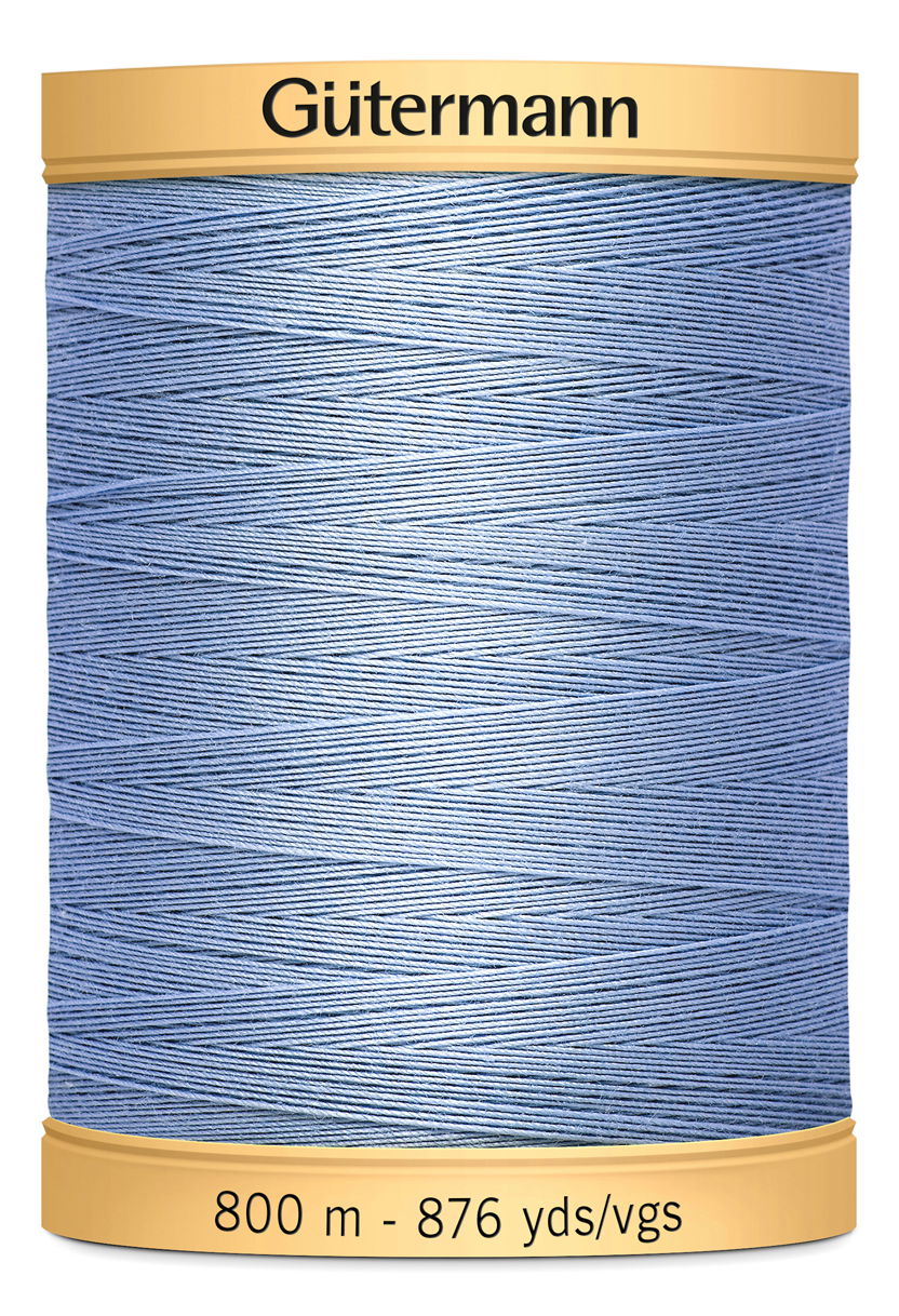 743933-5826 - GUTERMANN NATURAL COTTON THREAD 800m 5826 LIGHT BLUE