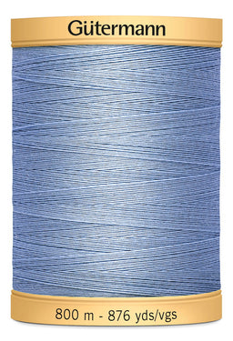 743933-5826 - GUTERMANN NATURAL COTTON THREAD 800m 5826 LIGHT BLUE