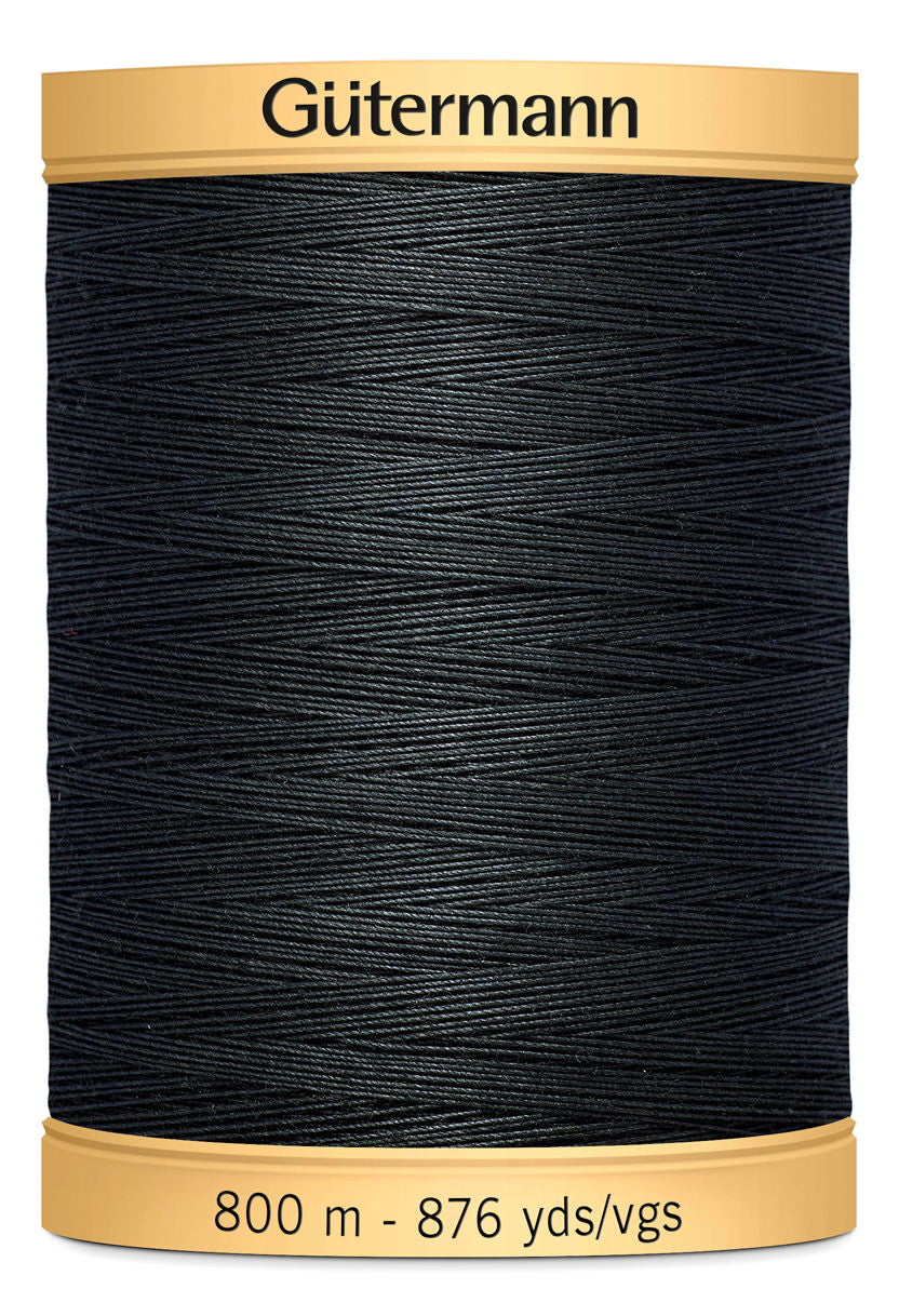 743933-5902 - GUTERMANN NATURAL COTTON THREAD 800m 5902 DEEP DARK GREY