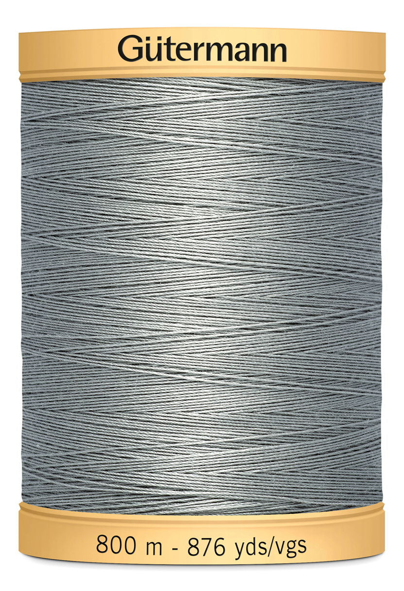743933-6206 - GUTERMANN NATURAL COTTON THREAD 800m 6206 MID GREY