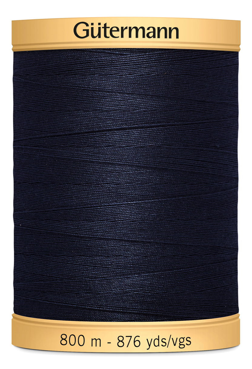 743933-6210 - GUTERMANN NATURAL COTTON THREAD 800m 6210 MIDNIGHT