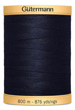 743933-6210 - GUTERMANN NATURAL COTTON THREAD 800m 6210 MIDNIGHT