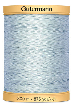 743933-6217 - GUTERMANN NATURAL COTTON THREAD 800m 6217 LIGHT SKY BLUE