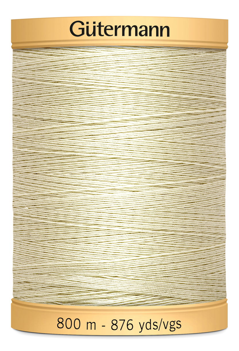 743933-829 - GUTERMANN NATURAL COTTON THREAD 800m 829 MID CREAM