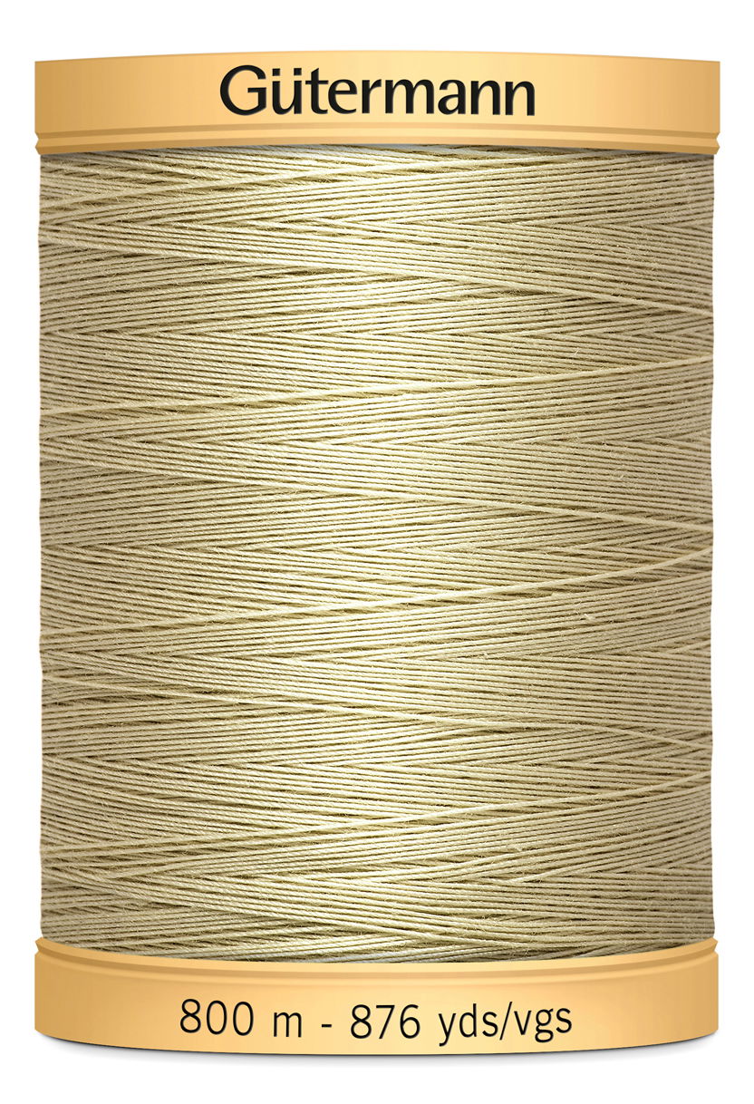 743933-928 - GUTERMANN NATURAL COTTON THREAD 800m 928 DARK CREAM