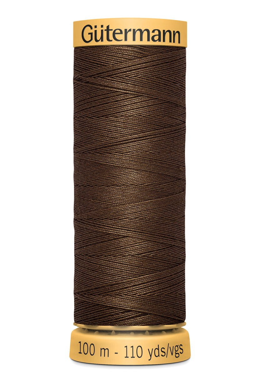 744484-1523 - GUTERMANN NATURAL COTTON THREAD 100m 1523 DARK BROWN