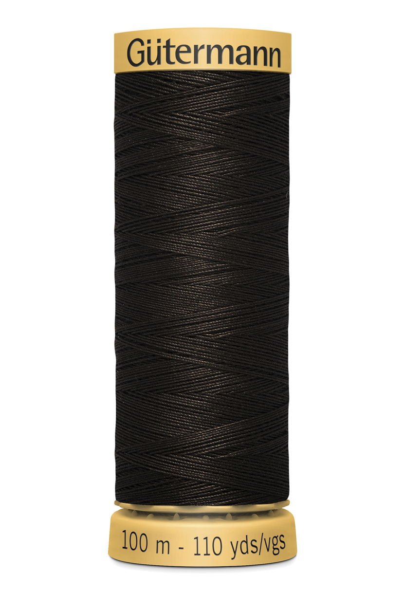 744484-1712 - GUTERMANN NATURAL COTTON THREAD 100m 1712 REALLY DARK BROWN