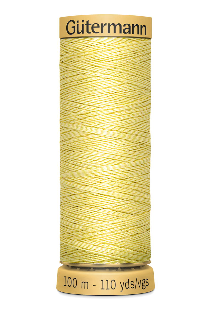 744484-349 - GUTERMANN NATURAL COTTON THREAD 100m 0349 PALE YELLOW