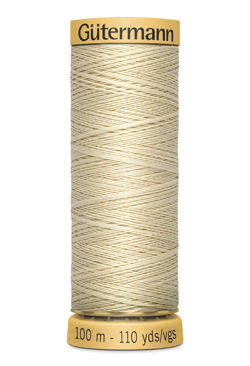 744484-519 - GUTERMANN NATURAL COTTON THREAD 100m 0519 PALE CREAM