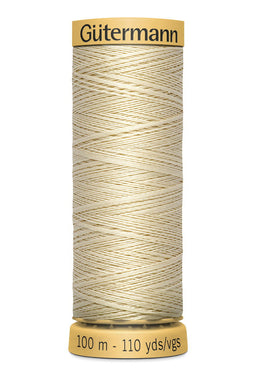 744484-519 - GUTERMANN NATURAL COTTON THREAD 100m 0519 PALE CREAM