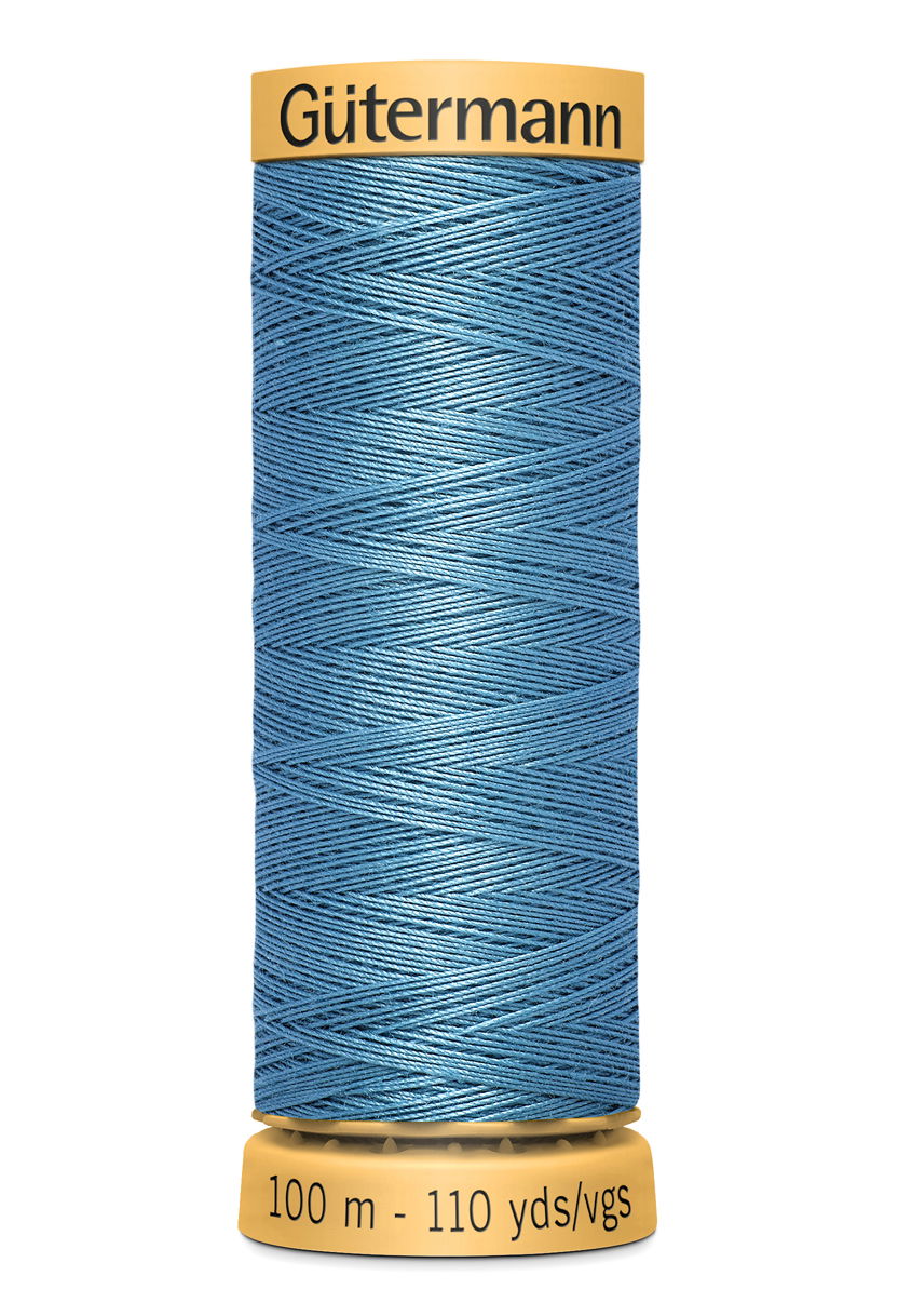 744484-6125 - GUTERMANN NATURAL COTTON THREAD 100m 6125 PORCELAIN BLUE