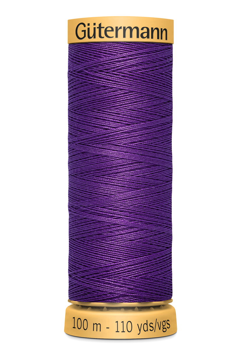 744484-6150 - GUTERMANN NATURAL COTTON THREAD 100m 6150 BRIGHT PURPLE