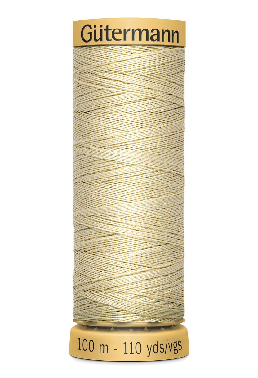744484-828 - GUTERMANN NATURAL COTTON THREAD 100m 0828 CREAM