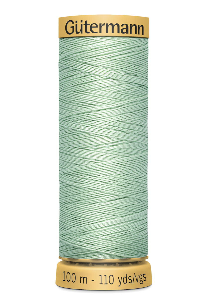 744484-9318 - GUTERMANN NATURAL COTTON THREAD 100m 9318 LIGHT MINT GREEN