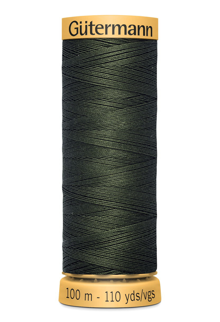 744484-9813 - GUTERMANN NATURAL COTTON THREAD 100m 9813 MOSS GREEN