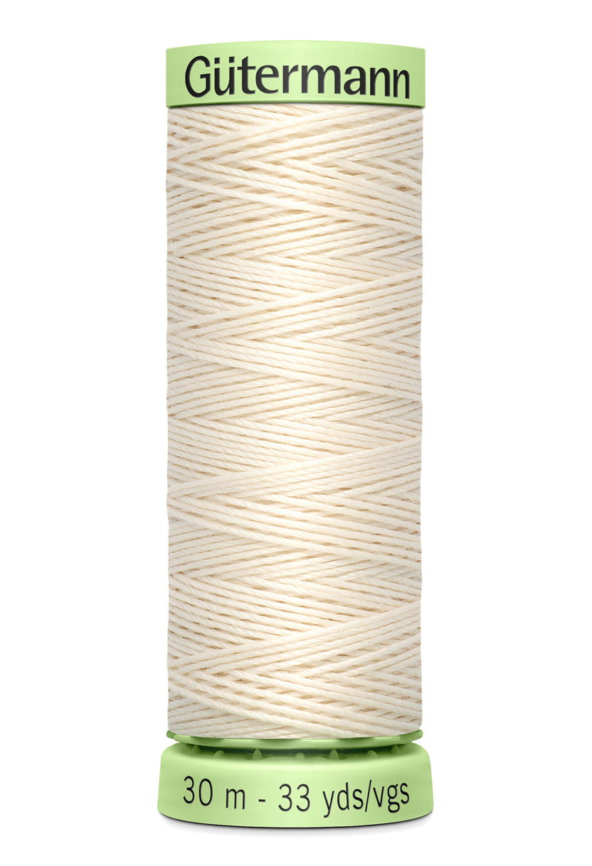 744506-802 - GUTERMANN TOP STITCH THREAD 30m COL 802 PALE CREAM