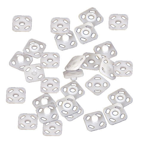 74531 - SNAP FASTENERS WHITE ACETAL PLASTIC 9mm 12PCS