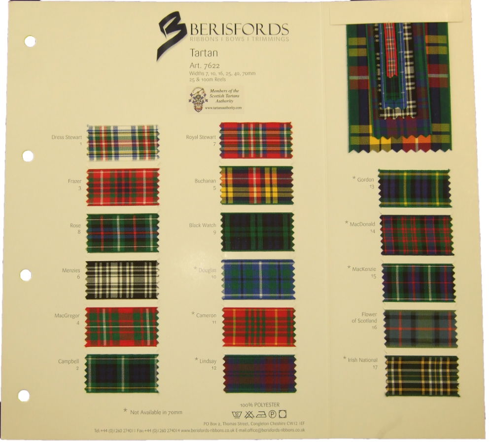 7622S - BERISORD TARTAN RIBBON SHADE CARD
