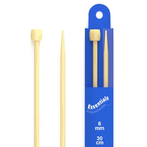 77401 - WCROFT BAMBOO KNITTING PINS 30cm x 6mm
