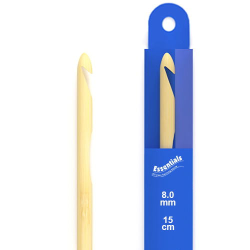 79591 - WCROFT BAMBOO CROCHET HOOK 8mm x 15 cm