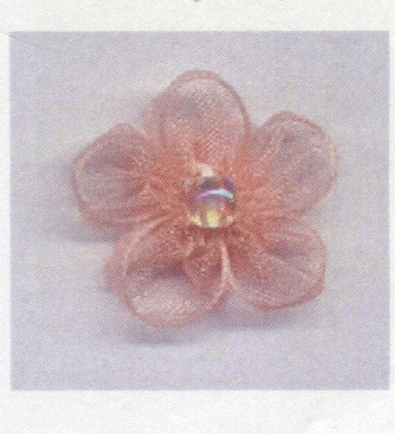 803SH714 - CHIFFON FLOWER + PEARL 714 PEACH