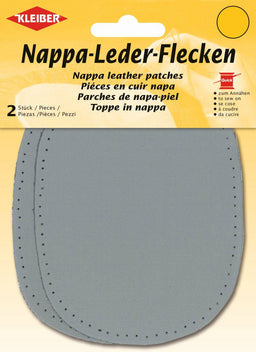850-01 - REAL LEATHER PATCH 12.5 X 10cm (2pcs) GREY