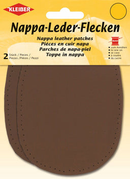 850-05 - REAL LEATHER PATCH 12.5 X 10cm (2pcs) BROWN