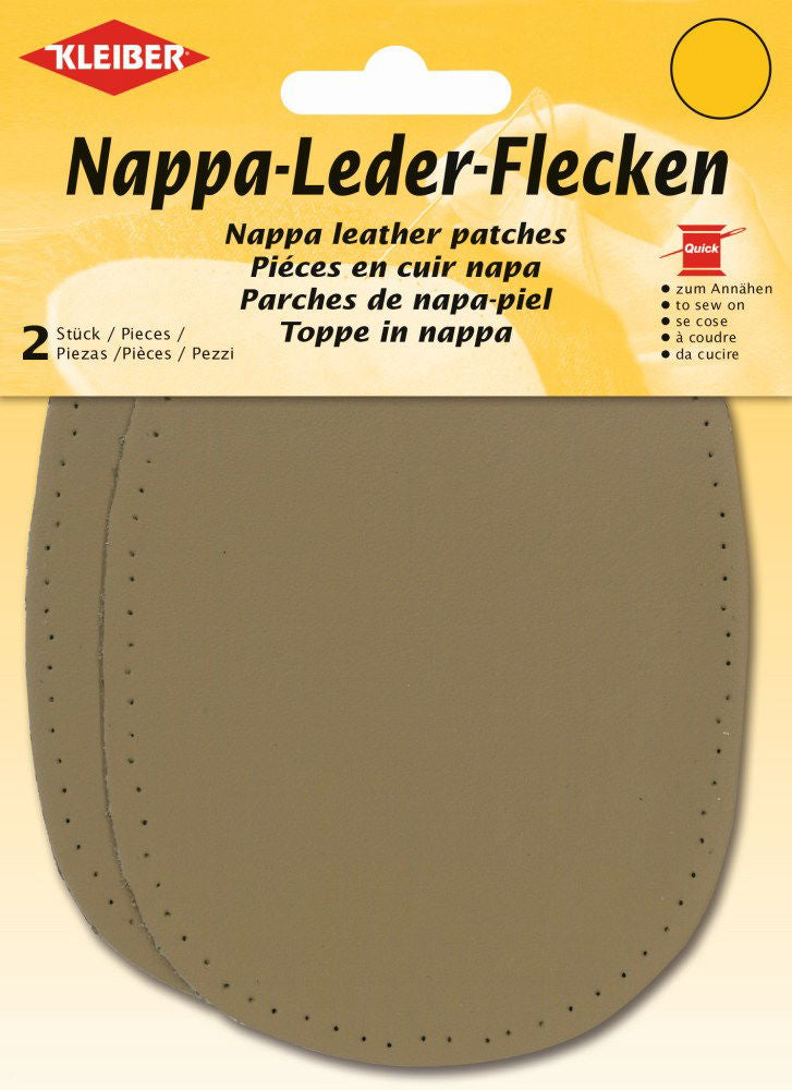 850-07 - REAL LEATHER PATCH 12.5 X 10cm (2pcs) BEIGE
