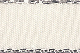 8603-3-419-30  BERISFORD SILVER EDGE SATIN (3mm) 419 BRIDAL WHITE X 30m