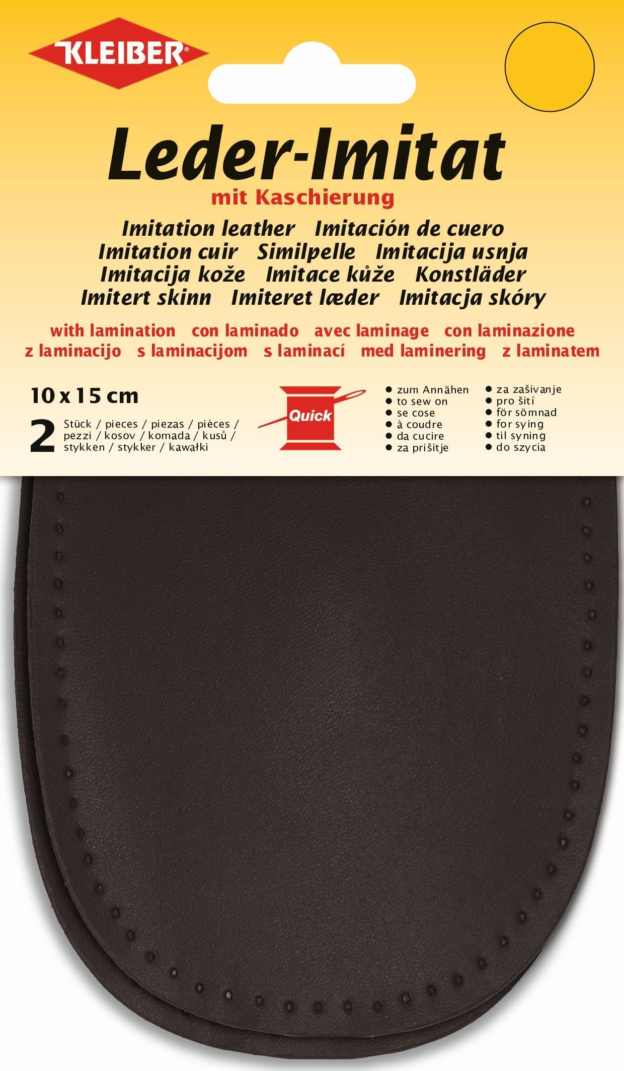 894-01 KLEIBER IMITATION LEATHER WITH LAMINATION DARK BROWN 10 x 15cm