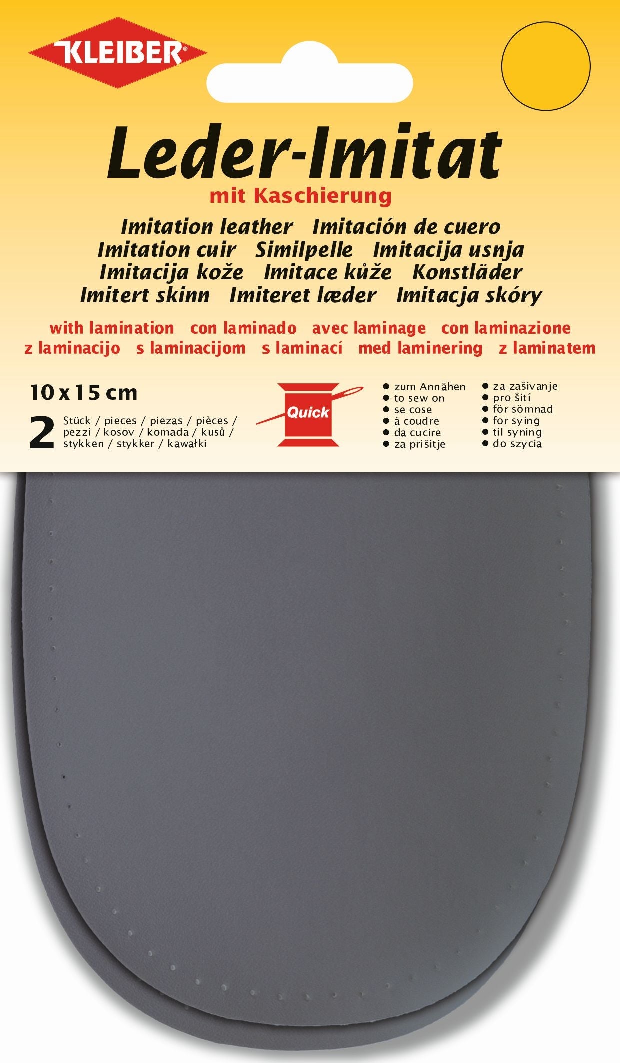 894-02 KLEIBER IMITATION LEATHER WITH LAMINATION DARK GREY 10 x 15cm